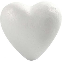 Coeurs en polystyrène, H: 8cm, P: 4,5cm, L: 8cm, blanc, 50 pièces/ 1 Pq. [HOB-543542]