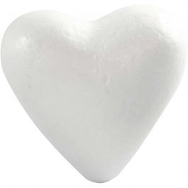 Coeurs en polystyrène, H: 11cm, P: 5cm, L: 11,5cm, blanc, 25 pièces/ 1 Pq. [HOB-54356]