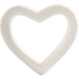Coeur , H: 12,5cm, P: 2,5cm, L: 13,5cm, blanc, 1 pièce [HOB-54357]