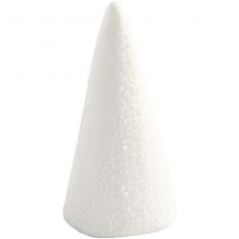 Cônes en polystyrène, H: 11cm, d 5,5cm, blanc, 5 pièces/ 1 Pq. [HOB-543580]