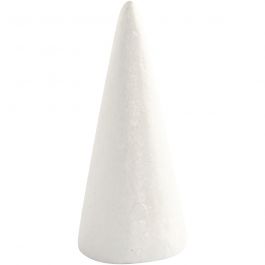 Cônes en polystyrène, H: 14,5cm, d 6cm, blanc, 5 pièces/ 1 Pq. [HOB-543600]