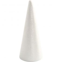 Cônes en polystyrène, H: 19,5cm, d 7cm, blanc, 1 pièce [HOB-54362]