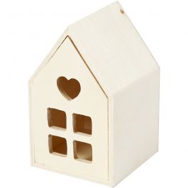 Maison avec tiroir, H: 10,8cm, P: 6,8cm, L: 6,8cm, 1 pièce [HOB-54441]