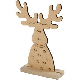 Kerstfiguur, Rendier, H: 15 cm, D: 3 cm, B: 11 cm, dikte 3 mm, 1 stuk [HOB-54468]