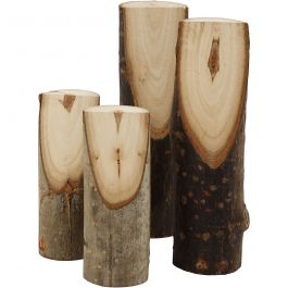 Decoratieve boomstam, H: 8+12 cm, d 2,5-3,5 cm, 4 stuk/ 1 doos [HOB-544700]