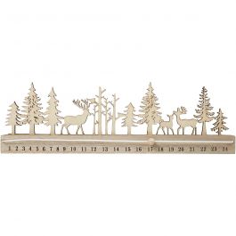 Compte à rebours de l'Avent, H: 12cm, L: 40cm, L: 3,6cm, 1 pièce [HOB-54471]