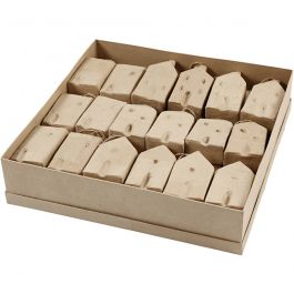 Maison, H : 9,5-12 cm, L : 5,5-6,5 cm, L : 3 cm, 4x9 pièces/ 1 Pq. [HOB-54911]