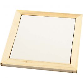Dessous-de-plat avec cadre en bois, dim. 15x15 cm, 1 pièce [HOB-55655]