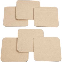 Onderzetters, afm 10x10 cm, dikte 3 mm, 6 stuk/ 1 doos [HOB-557610]