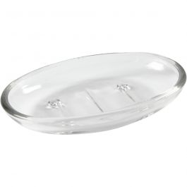 Porte-savon, H : 3 cm, L : 15 cm, L : 9,5 cm, transparent, 1 pièce [HOB-558640]