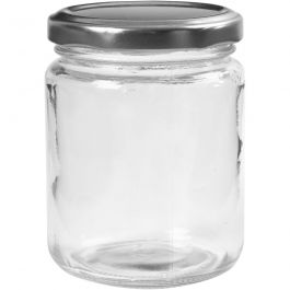 Pot en verre, H : 9,1 cm, d 6,8 cm, 240 ml, transparent, 12 pièces/ 1 Pq. [HOB-55909]