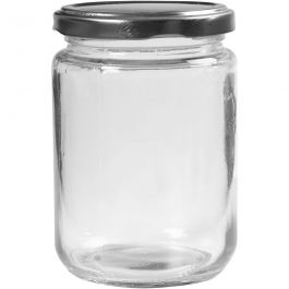 Pot en verre, H : 11 cm, d 7,5 cm, 370 ml, transparent, 6 pièces/ 1 Pq. [HOB-55911]