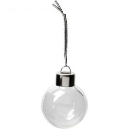 Objet décoratif en verre, H : 4,8 cm, d 3,8 cm, transparent, 12 pièces/ 1 Pq. [HOB-55941]