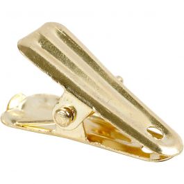 Deco knijpers, L: 27 mm, B: 14 mm, goud, 10 stuk/ 1 doos [HOB-559541]