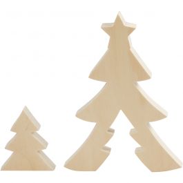 2in1 Figuren, kerstboom, H: 8+20 cm, D: 2 cm, B: 6,5+14,5 cm, 1 set [HOB-56135]