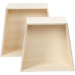 Boîtes de rangement, H: 24,5+28 cm, prof. 12,5 cm, L: 27+31 cm, 2 pièce/ 1 set [HOB-56159]