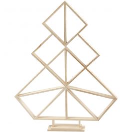 Geometrische kerstboom van hout, H: 60 cm, B: 47 cm, 1 stuk [HOB-56197]