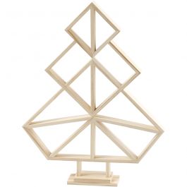 Geometrische kerstboom van hout, H: 40 cm, B: 31 cm, 1 stuk [HOB-56198]