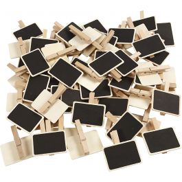 Mini tableaux à pince, dim. 6,8x4,7cm, 100 pièces/ 1 Pq. [HOB-56215]