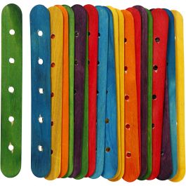 Constructiestokjes, L: 15 cm, B: 1,8 cm, gatgrootte 4 mm, diverse kleuren, 20 div/ 1 doos [HOB-563050]
