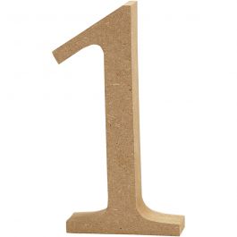Cijfer, 1, H: 13 cm, dikte 2 cm, 1 stuk [HOB-56339]