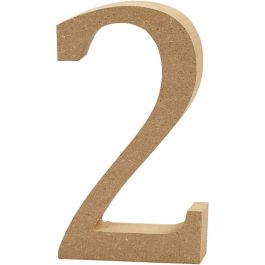 Cijfer, 2, H: 8 cm, dikte 1,5 cm, 1 stuk [HOB-56393]