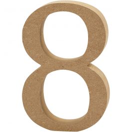 Cijfer, 8, H: 8 cm, dikte 1,5 cm, 1 stuk [HOB-56399]