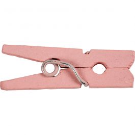 Mini wasknijpers, L: 25 mm, B: 3 mm, lichtrood, 36 stuk/ 1 doos [HOB-56437]