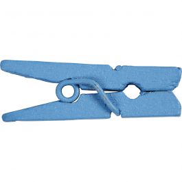 Mini wasknijpers, L: 25 mm, B: 3 mm, blauw, 36 stuk/ 1 doos [HOB-56439]