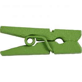 Mini wasknijpers, L: 25 mm, B: 3 mm, groen, 36 stuk/ 1 doos [HOB-56443]