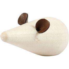 Souris, L: 6,5cm, d 3,5cm, 2 pièces/ 1 Pq. [HOB-56559]