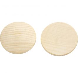 Houten knopen, d 40 mm, dikte 5,2 mm, 100 stuk/ 1 doos [HOB-56656]