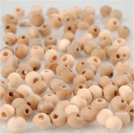 Houten kraal, d 5 mm, gatgrootte 1,5 mm, 100 stuk/ 1 doos [HOB-566600]