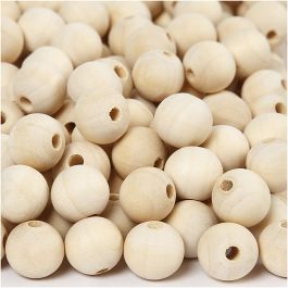 Houten kraal, d 15 mm, gatgrootte 3 mm, 500 stuk/ 1 doos [HOB-56667]