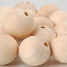 Houten kraal, d 20 mm, gatgrootte 4 mm, 14 stuk/ 1 doos [HOB-566680]