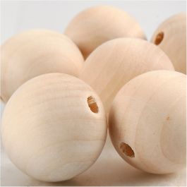 Houten kraal, d 25 mm, gatgrootte 4,5 mm, 8stuk/ 1 doos [HOB-566700]