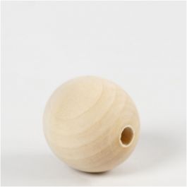 Houten kraal, d 30 mm, gatgrootte 5 mm, 4 stuk/ 1 doos [HOB-566720]