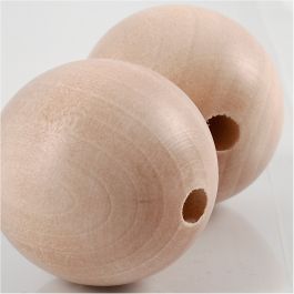 Houten kraal, d 35 mm, gatgrootte 6 mm, 2 stuk/ 1 doos [HOB-566740]