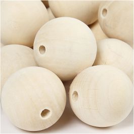 Houten kraal, d 35 mm, gatgrootte 6 mm, 50 stuk/ 1 doos [HOB-566750]
