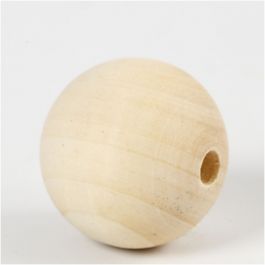 Houten kraal, d 40 mm, gatgrootte 7 mm, 6 stuk/ 1 doos [HOB-56676]