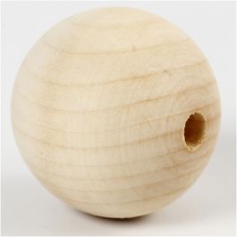 Houten kraal, d 50 mm, gatgrootte 8 mm, 4 stuk/ 1 doos [HOB-56678]