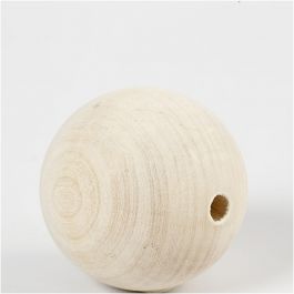 Houten kraal, d 60 mm, gatgrootte 9 mm, 3 stuk/ 1 doos [HOB-56680]