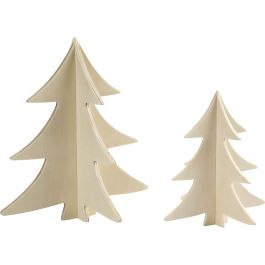 Sapins de Noël, H : 13+18 cm, 2 pièces/ 1 Pq. [HOB-56712]