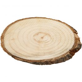 Houten schijf met bast, afm 9,5x6 cm, dikte 6 mm, 12 stuk/ 1 doos [HOB-568011]