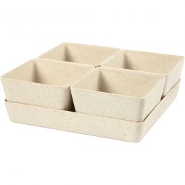Pots de fleurs, H : 8 cm, P: 19,5 cm, L : 19,5 cm, 1 set [HOB-56866]