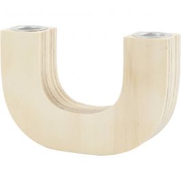 Kandelaar, H: 10 cm, D: 3,2 cm, B: 15 cm, 1 stuk [HOB-56919]