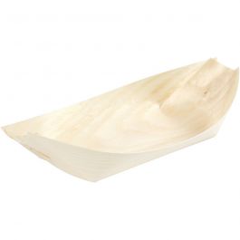 Coupelles en bois allongées, H: 4cm, L: 16,5cm, L: 9cm, 12 pièces/ 1 Pq. [HOB-56939]