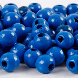 Houten Kralen, d 10 mm, gatgrootte 3 mm, blauw, 20 gr/ 1 doos [HOB-570598]