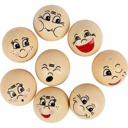 Têtes emoticône, d 20 mm, beige clair, 16 pièces/ 1 Pq. [HOB-57094]