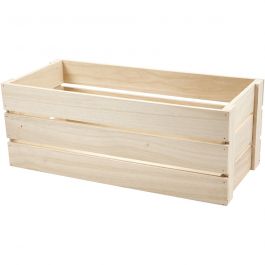 Cageot en bois, H: 17cm, dim. 45x20cm, max. 8 kg, 1 pièce [HOB-574590]